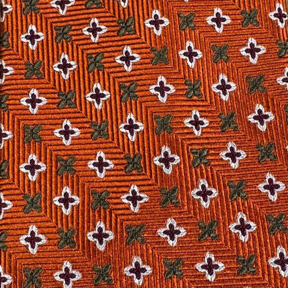 3 X JoS A Bank Executive & Signature Collection Tie Gray Yellow Rust Foulard Geo - Picture 5 of 7